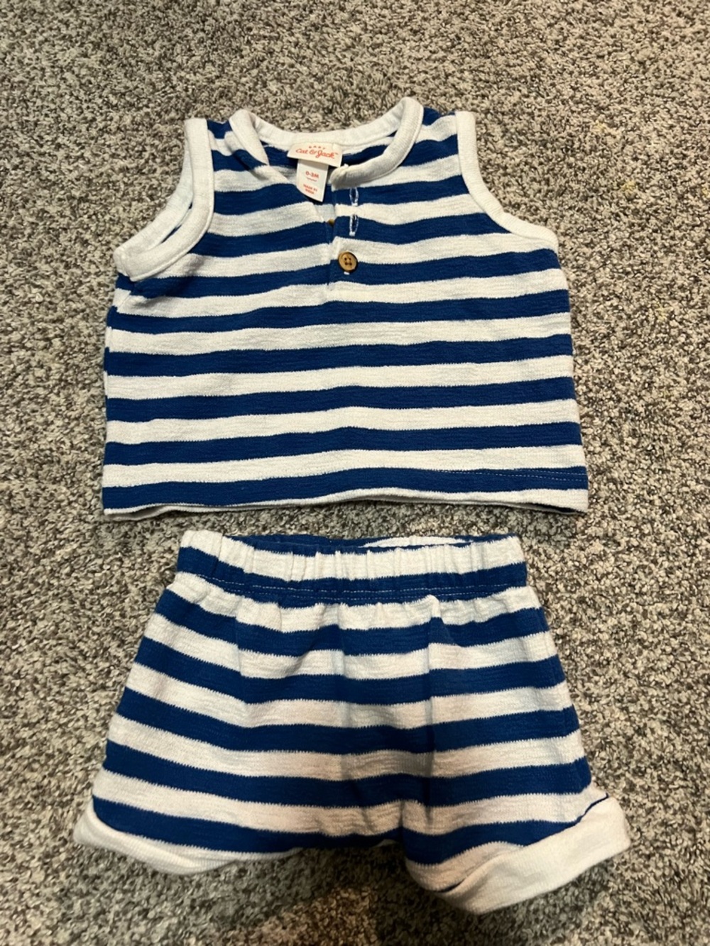 Cat & Jack Blue and White Striped Tank & Shorts Set
